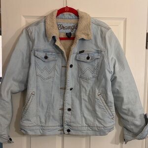 Wrangler Denim Jacket with Cream Sherpa Lining